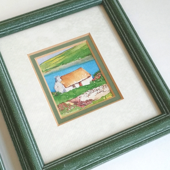 Signed Mini Ireland Painting in Frames with Dimensional Matting Set of 2 - Picture 3 of 16